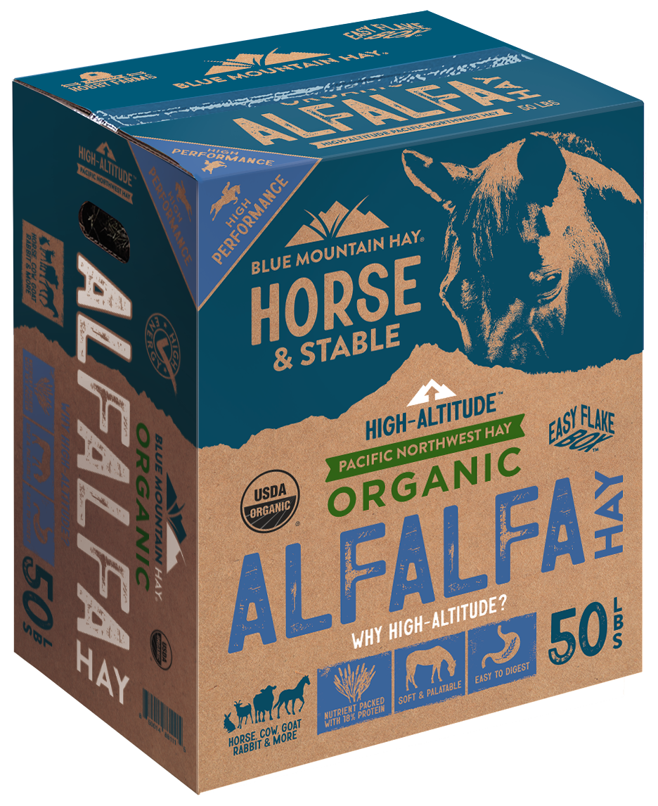 USDA Certified Organic Alfalfa Hay for Horses | Easy Flake Box