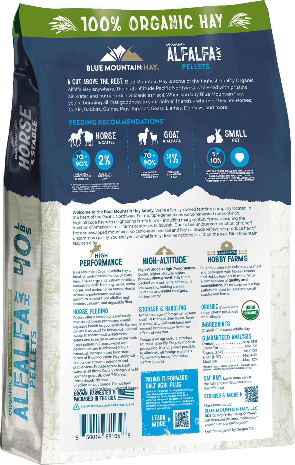 Organic Alfalfa Hay Pellets