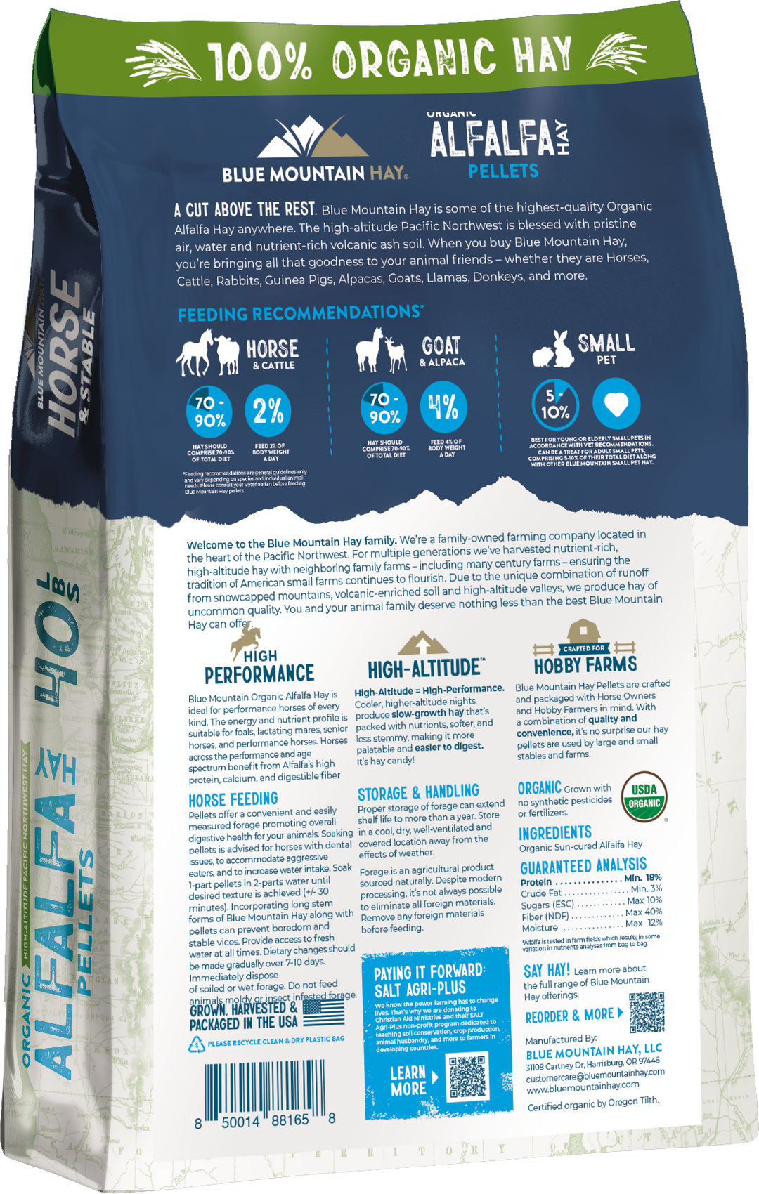 Organic Alfalfa Hay Pellets