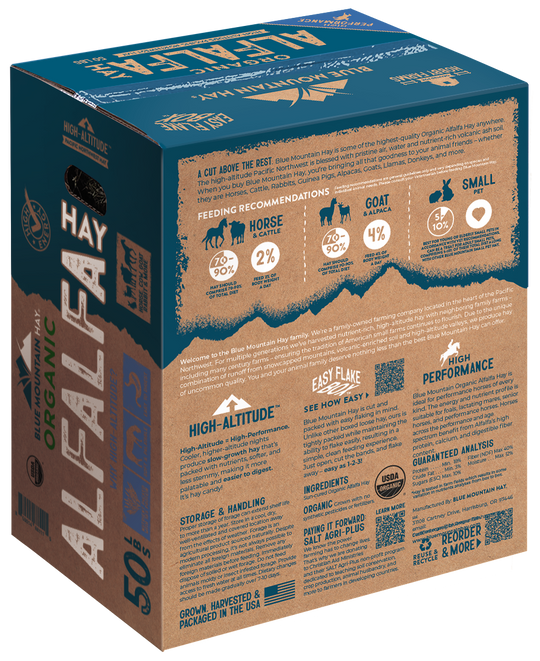 Organic Alfalfa Hay Easy Flake Box